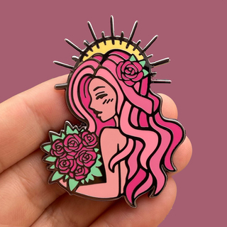 Persephone Tan/Gunmetal 2" Pin