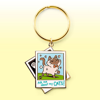 Keychain Ask Me About My Cat (Tonkinese Cat)