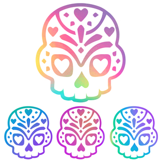 *Sugar Skull Rainbow Metal pin