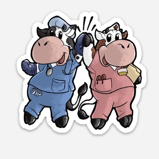 Nurse Cow Sticker