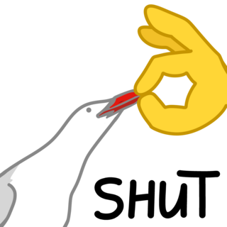 SHUT Seagull Holo Keychain