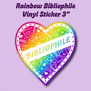 Rainbow Bibliophile Sticker - 3"