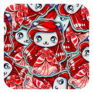 Ariel Pink Gown Vinyl Glossy Sticker