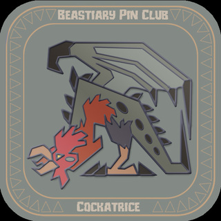 Monster Hunter inspired Cockatrice Pin