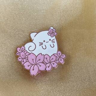 Glow in the Dark Sakura Kitten Pin