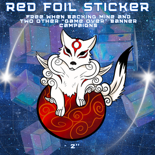Okami Red Foil Sticker 2"