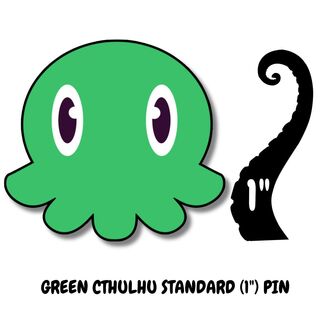 Green Cthulhu Standard (1") Enamel Pin