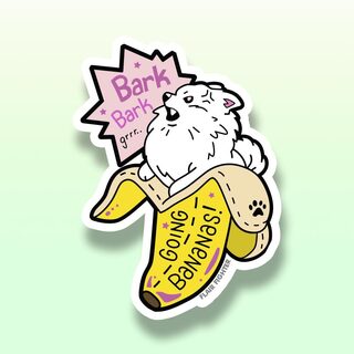 Vinyl Sticker "Going Bananas" Pomeranian