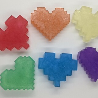 Rainbow Pride Pixel Heart soaps