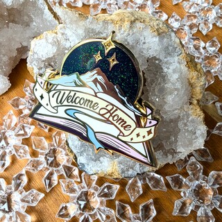 welcome home enamel pin
