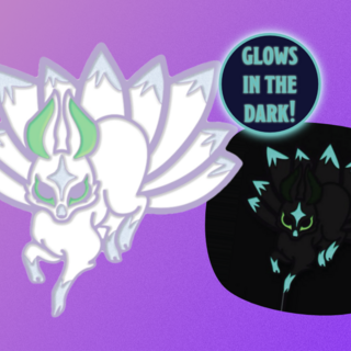 Rare White Kitsune Enamel Pin*