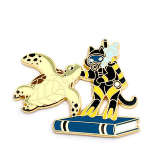 Marine Biology Cat Pin