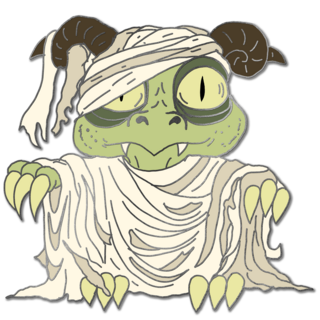 Green Mummy Derpy Dragon PIn - Haunted