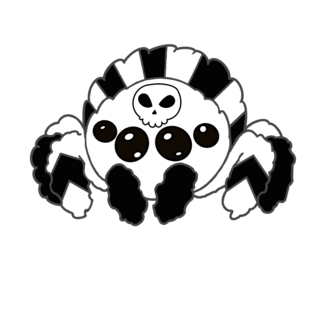 Candy Skull Jack Jumping Spider Hard Enamel Pin