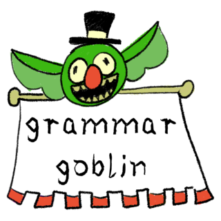 Grammar Goblin enamel pin