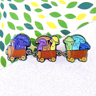 "Shroomie Backer Train" Enamel Pin
