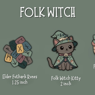 Folk Witch Pin Set