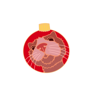 Cat face reflection ornament pins