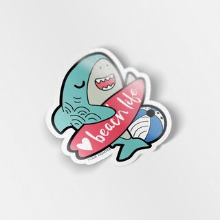 Vinyl Sticker Beach Life Shark