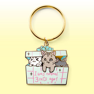 Keychain I Was Normal 3 Cats Ago (Domestic Shorthair Cat)