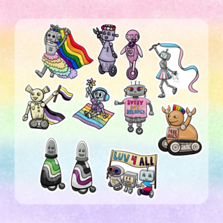 Pride Bots Sticker Pack