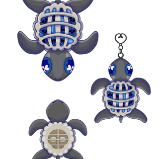 Blueberry Turtle pie keychain
