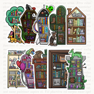 Bookshelves for Bibliophiles Vinyl Stickers