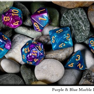 Purple & Blue Dice Set