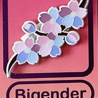 Bigender Sakura Pride Enamel Pins