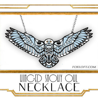 Flying Snowy Owl Pendant