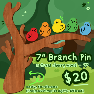 7" Wooden Branch Pin