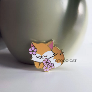 Sleeping Fox Enamel Pin
