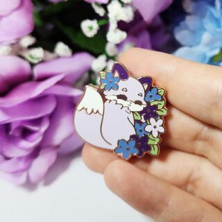 Lilac Fox Enamel Pin
