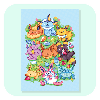 Pokemon Eevee Atsume A4 Print
