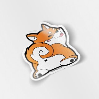 Vinyl Sticker Red Shiba Inu Sploot