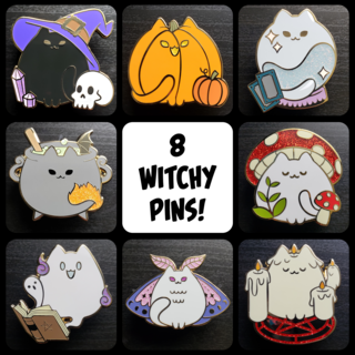 Witchy Kitty Pins