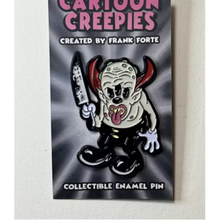 Cartoon Creepies Red Triclops with an Knife 2" Soft Enamel pin