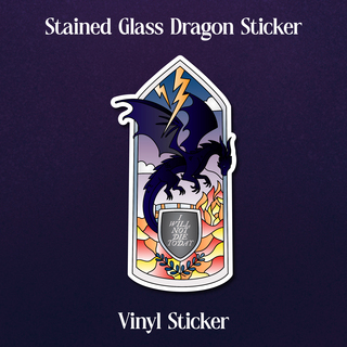 Stained Glass Dragon Sticker - Vinyl Sticker - 3"