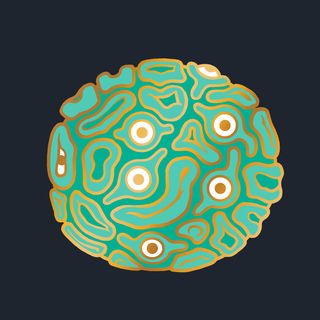 Brain Coral Mini Pin - Gold