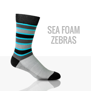 Athletic Dress Socks Sea Foam Zebras