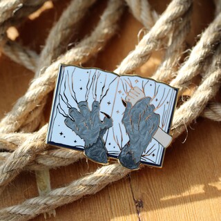 Knot this book! enamel pin