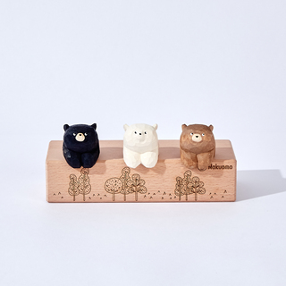 Clinging Downward Bear Family with Display Stand