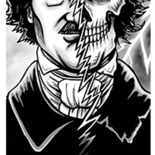 Metal Bookmark B/W Poe