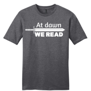 AT DAWN WE READ T-shirt (Heathered Charcoal)