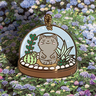 Meditating Kitty B Grade Pin