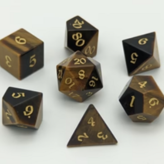 Tiger's Eye - Gemstone Dice Set