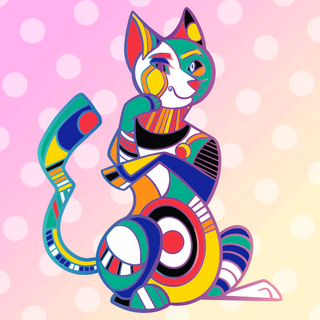 Rainbow Picasso Cat Enamel Pin
