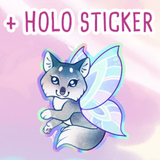 Holo Fairy Wolfy sticker