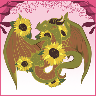 Sunflower Dragon Pin