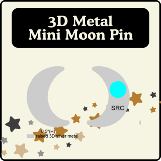 3D Metal Mini Moon Pin